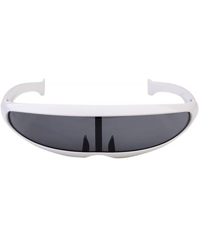 Shield Futuristic Cyclops Sunglasses For Children Cosplay Narrow Cyclops Party Favor Shield Wrap Glasses - White - CF189OLG42...