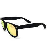 Oversized 97800-1 Premium Soft Horned Rim Matte Finish Mirror Retro Sunglasses - Black/ Red Gold - C218OEM78NU $15.58