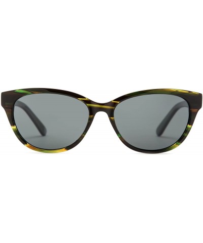 Aviator Cateye Acetate Frame Polarized Sunglasses for Women - Green - CP182HZK6RU $46.58