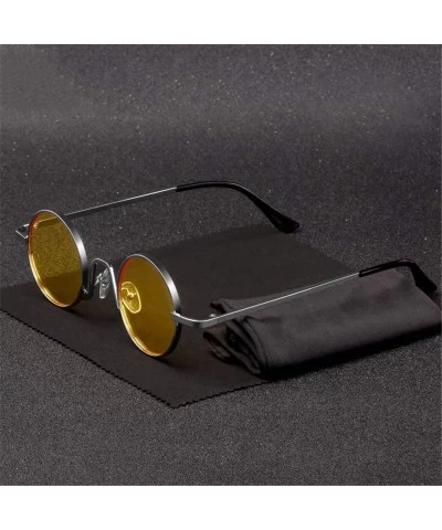 Round Vintage Sunglasses Hip Hop Eyewear Silver - N4 Silver Yellow - CW18WTAQERN $48.85