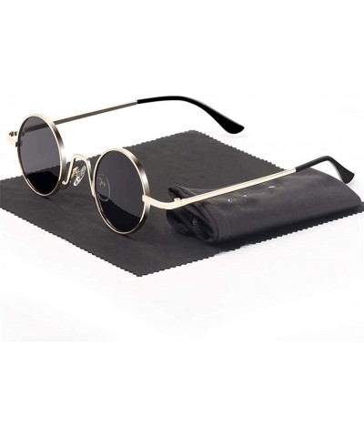 Round Vintage Sunglasses Hip Hop Eyewear Silver - N4 Silver Yellow - CW18WTAQERN $50.15