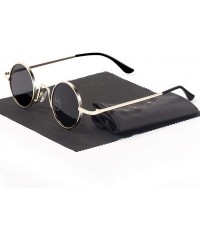 Round Vintage Sunglasses Hip Hop Eyewear Silver - N4 Silver Yellow - CW18WTAQERN $50.15