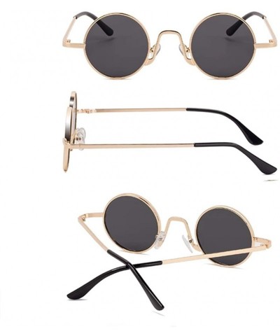 Round Vintage Sunglasses Hip Hop Eyewear Silver - N4 Silver Yellow - CW18WTAQERN $50.15