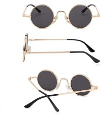 Round Vintage Sunglasses Hip Hop Eyewear Silver - N4 Silver Yellow - CW18WTAQERN $50.15