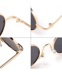 Round Vintage Sunglasses Hip Hop Eyewear Silver - N4 Silver Yellow - CW18WTAQERN $50.15