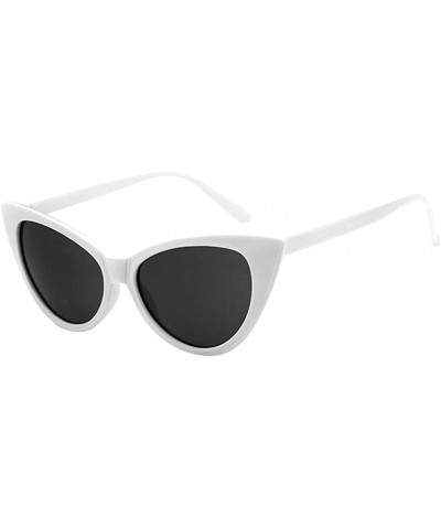 Goggle Retro Vintage Narrow Cat Eye Sunglasses for Women Clout Goggles Plastic Frame - Black7 - CE193TC2NTS $14.74