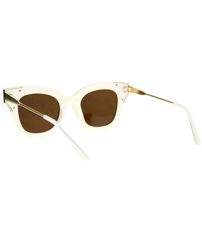 Butterfly Womens Fashion Sunglasses Square Butterfly Designer Style Eyewear UV400 - Ivory (Brown) - C4186KRZ3NL $10.87