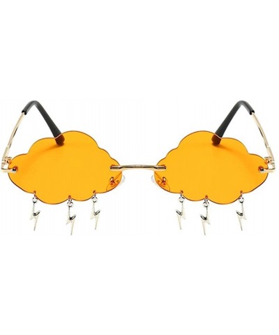 Rimless YUMIAOGLS Party Cloud Lightning Sunglasses forWomen/Men Rimless Funny Hip Hop Sun Glasses UV400 - C2 - C11907TUKZK $9.19