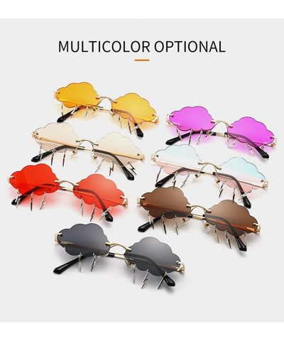 Rimless YUMIAOGLS Party Cloud Lightning Sunglasses forWomen/Men Rimless Funny Hip Hop Sun Glasses UV400 - C2 - C11907TUKZK $9.19