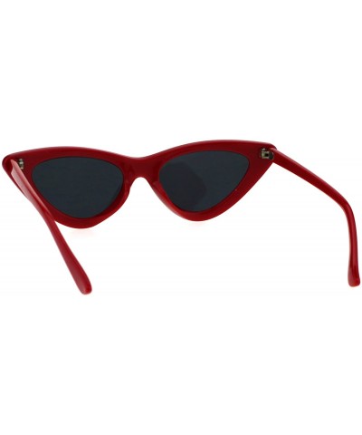 Cat Eye Womens Retro Classic Cat Eye Plastic Mod Sunglasses - Red Black - CT18EK2O7RZ $10.15