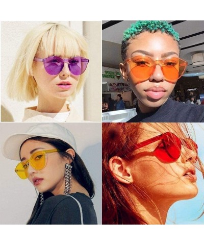 Round 1pcs Unisex Fashion Candy Colors Round Outdoor Sunglasses Sunglasses - Light Orange - C9199XOENOZ $14.51