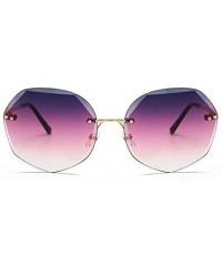 Shield Color Lens Sunglasses Stylish Sunnies Eyewear Metal Sunglasses - H - Gradient Purple - CF18W7Z9GXS $15.48