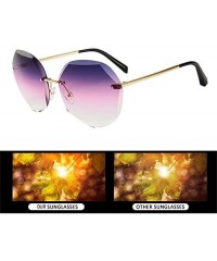 Shield Color Lens Sunglasses Stylish Sunnies Eyewear Metal Sunglasses - H - Gradient Purple - CF18W7Z9GXS $15.48