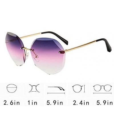 Shield Color Lens Sunglasses Stylish Sunnies Eyewear Metal Sunglasses - H - Gradient Purple - CF18W7Z9GXS $15.48