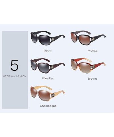 Aviator Women's Polarizing Sunglasses Classic UV-proof Polarizing Driving Sunglasses - D - CB18QNC2YHO $33.67