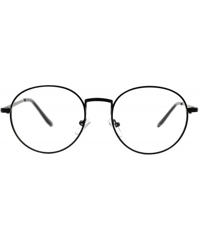 Round Women's Men's Round Clear Lens Glasses Metal Premium - 070_black - C11875UG3D6 $11.63