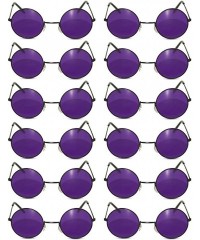 Round 12 Pack Round Lennon Hippie Sunglasses w/Various Colored Lens - Black - CE184G2DOMC $21.24