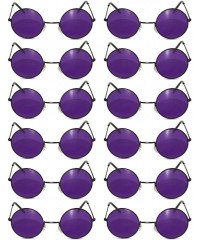 Round 12 Pack Round Lennon Hippie Sunglasses w/Various Colored Lens - Black - CE184G2DOMC $21.24
