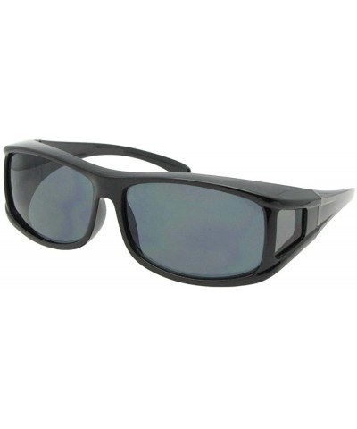 Rectangular Medium Non Polarized Fit Over Sunglasses F11 - Black Frame-non Polarized Gray Lens - CJ18D06KRZA $16.49