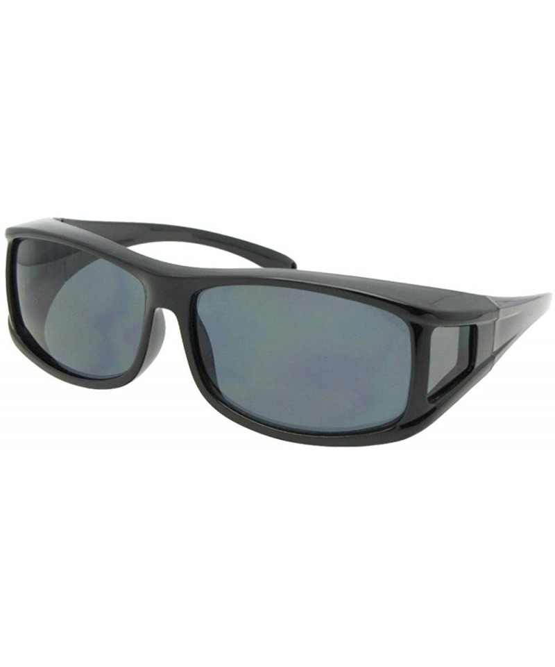 Rectangular Medium Non Polarized Fit Over Sunglasses F11 - Black Frame-non Polarized Gray Lens - CJ18D06KRZA $16.49
