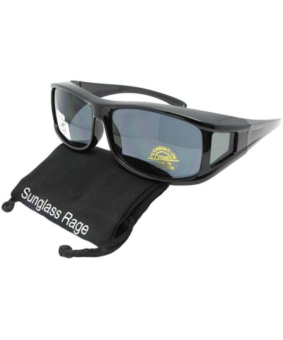 Rectangular Medium Non Polarized Fit Over Sunglasses F11 - Black Frame-non Polarized Gray Lens - CJ18D06KRZA $16.49