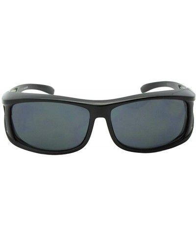 Rectangular Medium Non Polarized Fit Over Sunglasses F11 - Black Frame-non Polarized Gray Lens - CJ18D06KRZA $16.49