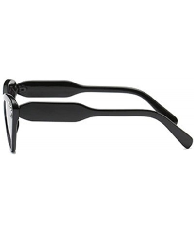 Oversized Fashion Unisex Plastic Frame Retro Cat Eye Sunglasses UV400 - Black - C518NLSE8R4 $11.21