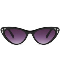 Oversized Fashion Unisex Plastic Frame Retro Cat Eye Sunglasses UV400 - Black - C518NLSE8R4 $11.21