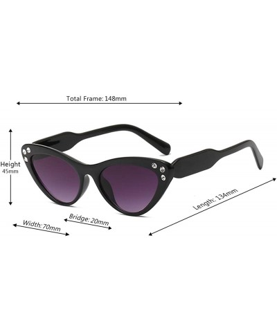 Oversized Fashion Unisex Plastic Frame Retro Cat Eye Sunglasses UV400 - Black - C518NLSE8R4 $11.21