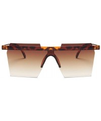 Oversized Square One Piece Sunglasses for Women Oversize Rectangle Sun Glasses Rimless Shades - Black Silver - CV1906E8R4C $1...