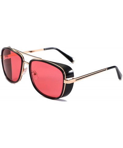Shield Mens Womens Sunglasses Tony Style Retro Side Shield Square Sunglasses - C2 - CP18TMTQ2W5 $26.24
