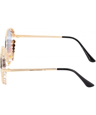 Square Round Vintage Sunglasses Rhinestone Decoration Sun Glasses for Women - Y-21 - CF198W5R6SY $13.01