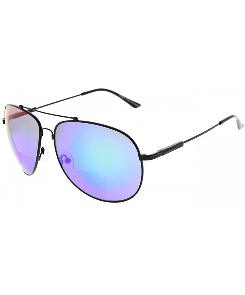 Rectangular Large Bifocal Sunglasses Polit Style Sunshine Readers with Bendable Memory Bridge and Arm - CF18036KTZ9 $21.96