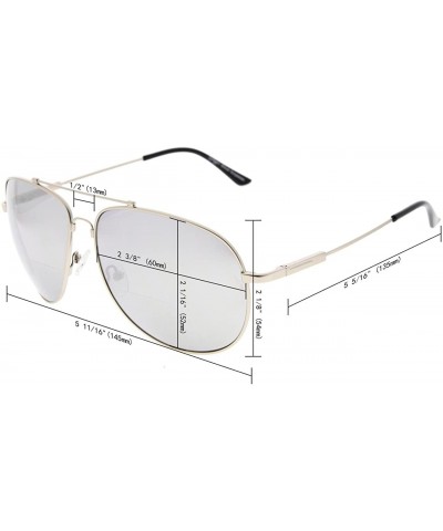 Rectangular Large Bifocal Sunglasses Polit Style Sunshine Readers with Bendable Memory Bridge and Arm - CF18036KTZ9 $21.96