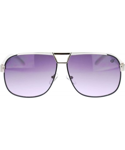 Aviator Designer Navigator Sunglasses Unisex Fashion Square Aviators - White (Smoke) - CS18844GX00 $12.00