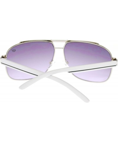 Aviator Designer Navigator Sunglasses Unisex Fashion Square Aviators - White (Smoke) - CS18844GX00 $12.00