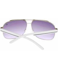 Aviator Designer Navigator Sunglasses Unisex Fashion Square Aviators - White (Smoke) - CS18844GX00 $19.26