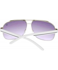 Aviator Designer Navigator Sunglasses Unisex Fashion Square Aviators - White (Smoke) - CS18844GX00 $12.00