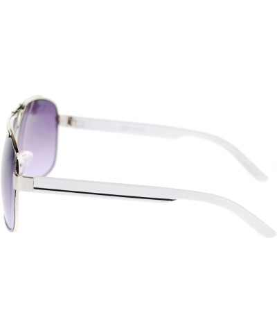 Aviator Designer Navigator Sunglasses Unisex Fashion Square Aviators - White (Smoke) - CS18844GX00 $12.00