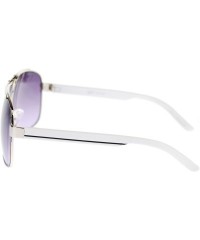 Aviator Designer Navigator Sunglasses Unisex Fashion Square Aviators - White (Smoke) - CS18844GX00 $12.00