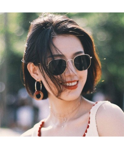 Oval Metal Classic Vintage Women Sunglasses Luxury Design Glasses Driving Eyewear Oculos De Sol Masculino - CT198584QCZ $31.54