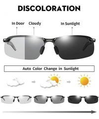 Rimless Photochromic Polarized Sunglasses Men Women for Day and Night Driving Glasses - A3043-black - CL18YMRKIN8 $18.85