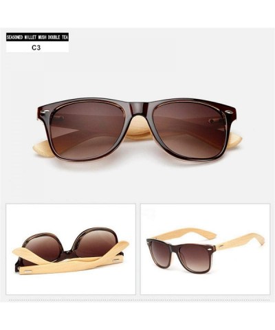 Aviator Bamboo Sunglasses For Men Women Travel Goggles Sun Glasses Vintage C3 Multi - C3 - CN18YZW2RRK $18.60