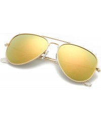 Aviator Aviator Sunglasses for Mens Womens Mirrored Sun Glasses Shades with Uv400 - Peach Pink - CD18YUCGXQL $10.88