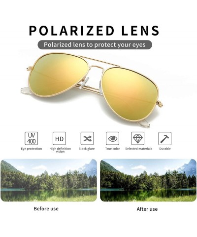 Aviator Aviator Sunglasses for Mens Womens Mirrored Sun Glasses Shades with Uv400 - Peach Pink - CD18YUCGXQL $10.88