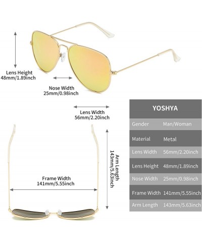 Aviator Aviator Sunglasses for Mens Womens Mirrored Sun Glasses Shades with Uv400 - Peach Pink - CD18YUCGXQL $10.88