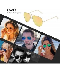 Aviator Aviator Sunglasses for Mens Womens Mirrored Sun Glasses Shades with Uv400 - Peach Pink - CD18YUCGXQL $10.88