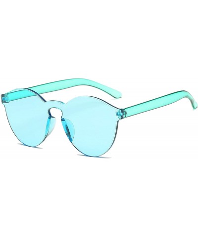 Cat Eye 2019 Women Sunglasses Cat Eye Brand Designer glasses Integrated Eyewear Female summer - Light Green - CG18W5EN58N $9.82