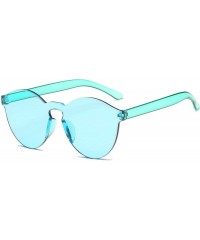 Cat Eye 2019 Women Sunglasses Cat Eye Brand Designer glasses Integrated Eyewear Female summer - Light Green - CG18W5EN58N $9.82