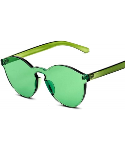 Cat Eye 2019 Women Sunglasses Cat Eye Brand Designer glasses Integrated Eyewear Female summer - Light Green - CG18W5EN58N $9.82